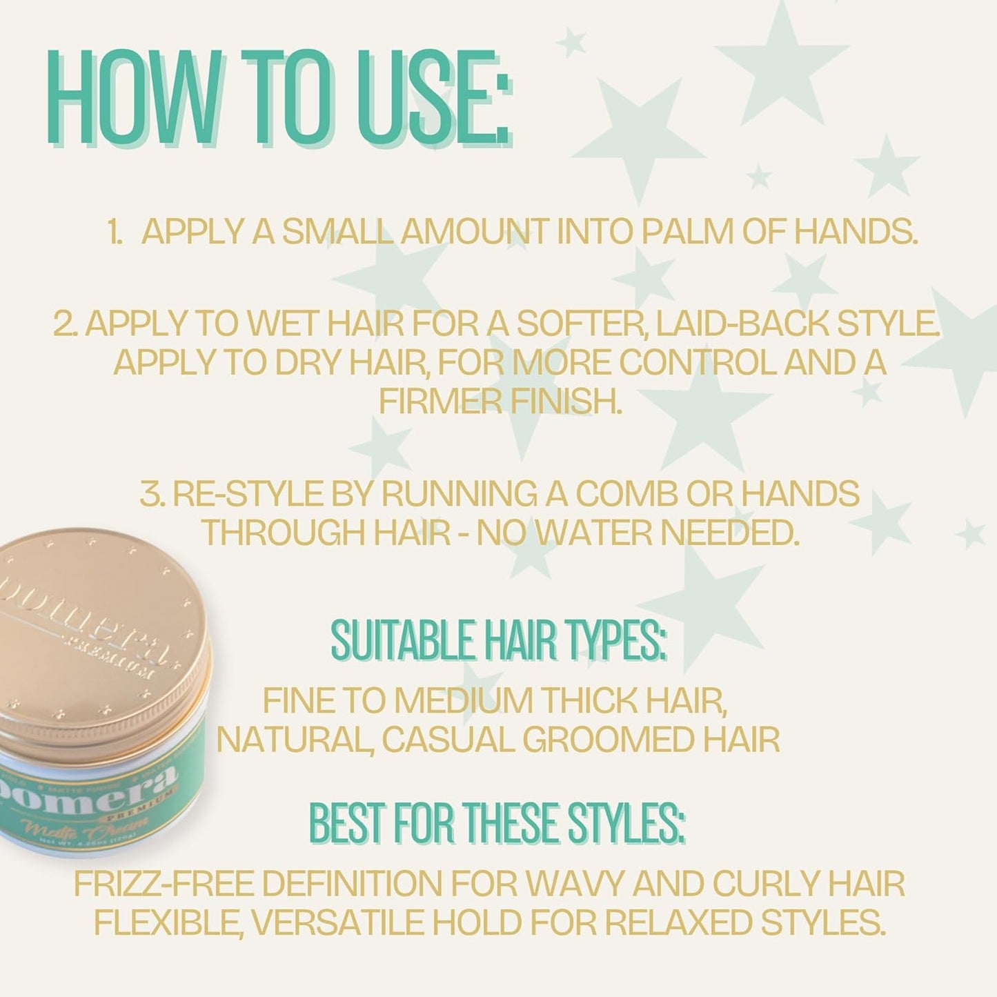 Pomera Matte Hair Cream, 4.25oz