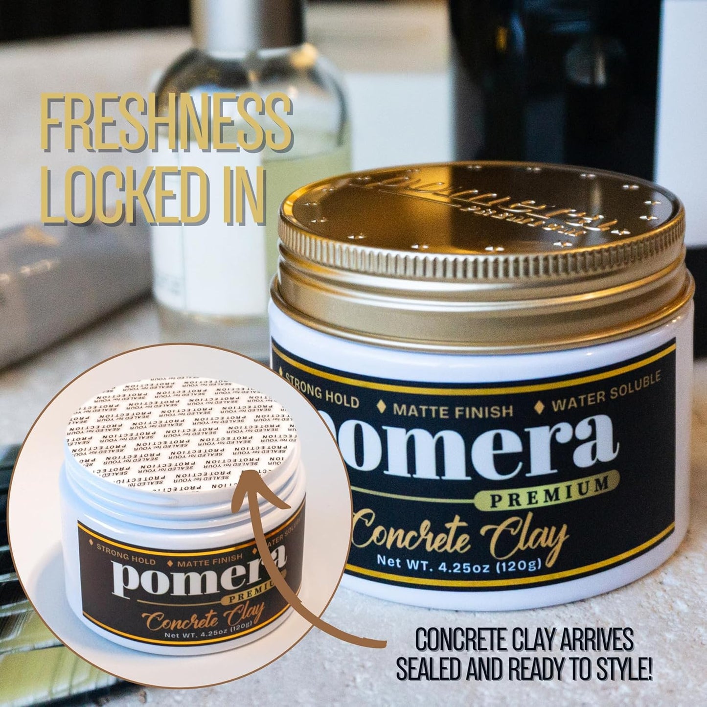 Pomera Concrete Hair Clay, 4.25oz